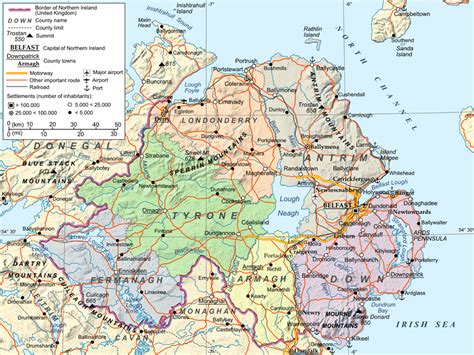 Northern ireland is the second most sparsely populated. Northern Ireland maps