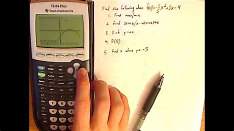 Click the calculate button to see the conversion and vertex points. algebra - parabolas - TI-84 - example - YouTube