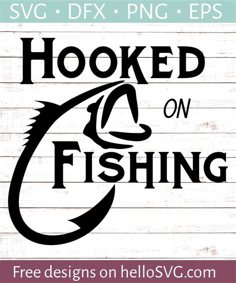Hooked On Fishing SVG - Free SVG files | HelloSVG.com Fishing Signs