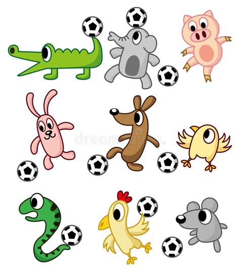 Cartoon Animals Play Soccer Stock Vector Illustration Of Cartoon
