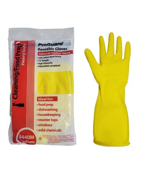 Yellow Flock Lined Latex Gloves Dozen Inch Janilink Com Janitorial Supplies Equipment