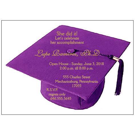 Graduation Party Invitation Grad 10 Purple ⋆ Ipv Studio