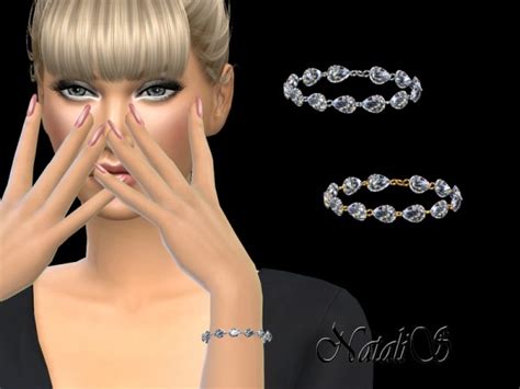 The Sims Resource Pear Cut Diamond Bracelet By Natalis • Sims 4 Downloads