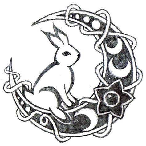 Rabbit On The Moon Tattoo Design Bunny Tattoos Moon Tattoo Luna