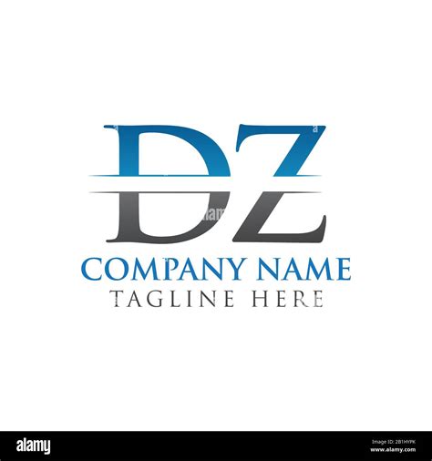 Initial Dz Letter Logo Design Vector With Blue And Grey Color Dz Logo
