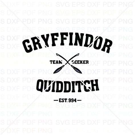 Gryffindor Quidditch Svg Dxf Eps Pdf Png Cricut Cutting | Etsy