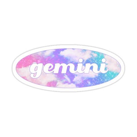 Gemini Glittery Clouds Sticker Sticker By Disco Dottie Cloud Stickers