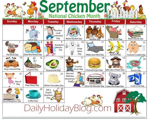 Sept Calendar 743×606 Pixels National Holiday