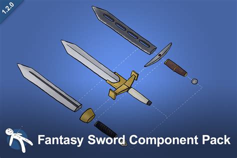 Fantasy Sword Component Pack 3d 무기 Unity Asset Store