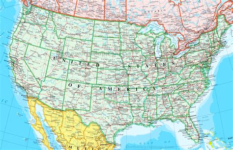 Map Of Usa With Cities Map Of The World