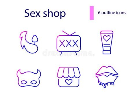 Sex Shop Vector Icons Symbols Set Stock Illustrations 14 Sex Shop