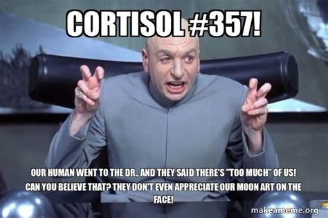 Cortisol 357 Our Human Went To The Dr And They Said Theres Too Much Of Us Can You