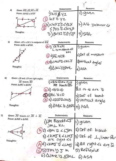 Here's what it says about similar triangles: Proofs Worksheet 1 Answers