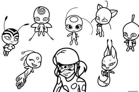 Kwami Ladybug Dessin Imprimer Tiki Tikki Sketch Coloring Page