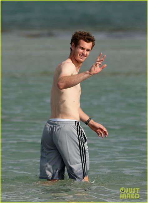 Andy Murray Shirtless Victory Swim After Sony Open Win Photo