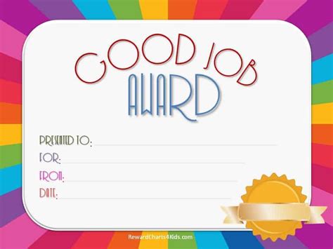 Free Printable Good Job Certificate Template