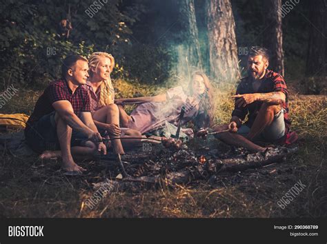 Group Friends Camping Image And Photo Free Trial Bigstock