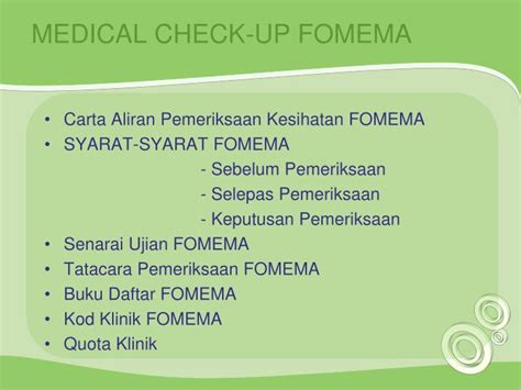 I'll need to ask you a few more questions to complete your application. PPT - FOMEMA Medical Check-up Prosedur Pemeriksaan ...