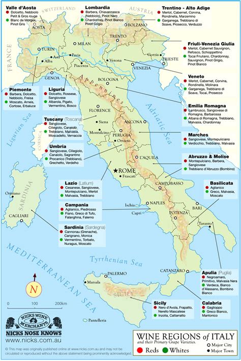 Map Of Italian Wine Regions Nicks Wine Merchants