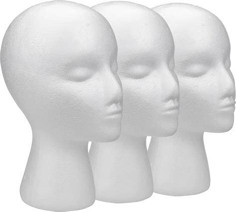 3 Pack 11 Inch Styrofoam Wig Heads Female Foam Head Mannequin Manikin