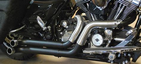 Each harley exhaust is available in chrome or black, is equipped with heat shields, exhaust gaskets, bolt kits, and baffles where applicable. Custom Bagger Exhaust Pipes for Harley Road King, Road ...