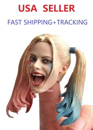 Custom Suicide Squad Harley Quinn 16 Scale Head Sculpt For 12 Female Figure Ebay