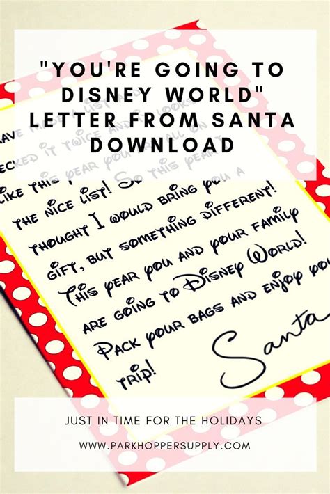 Youre Going To Disney Letter From Santa Disney World And Disneyland