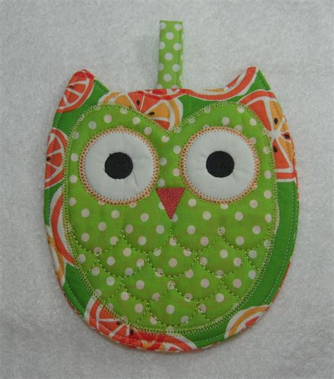 Designer Owl Pot Holder Hot Pad Kitchen Owl Ready By Owltakethat