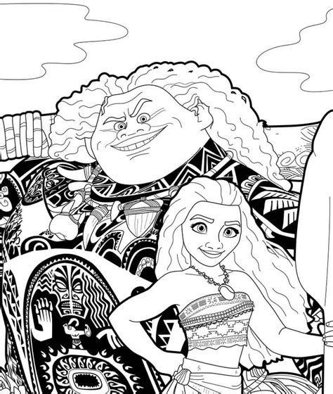 Disney Moana And Maui Coloring Page Download Print Or Color Online