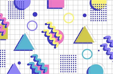 Premium Vector 80s Colorful Abstract Geometric Background