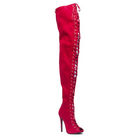 zigi girl piarry thigh high boot in red suede at flyjane ziginy zigi i ny red suede thigh