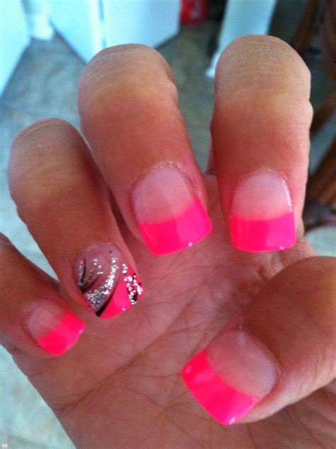The first nails were made of wrought iron.nails date back at least to ancient egypt—bronze nails found in egypt have been dated 3400 bc. Hot pink tip, with black and silver flare. | Pink acrylic ...