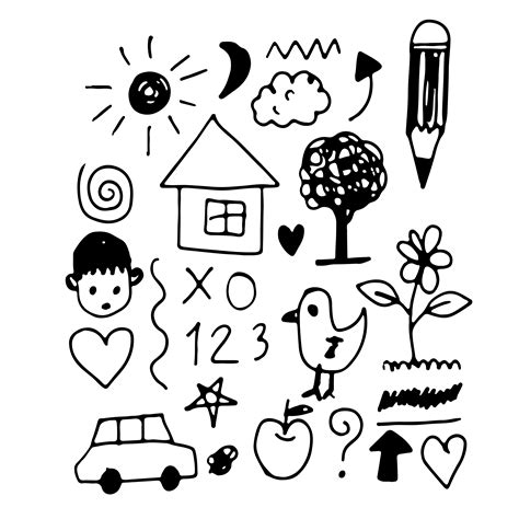 Children hand draw doodle icon 582863 Vector Art at Vecteezy