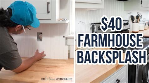 Installing a tile backsplash in a kitchen or bathroom is not a difficult project for the home handyman it is a home improvement project that can be simply put, adding a backsplash involves spreading adhesive over the wall area and then applying the tiles. HOW TO INSTALL BEADBOARD BACKSPLASH | Cheap Farmhouse ...