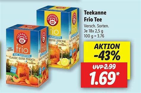 Suchen sie frio tee bei den großen preisvergleich portalen gleichzeitig! Teekanne Frio Tee Angebot bei Lidl