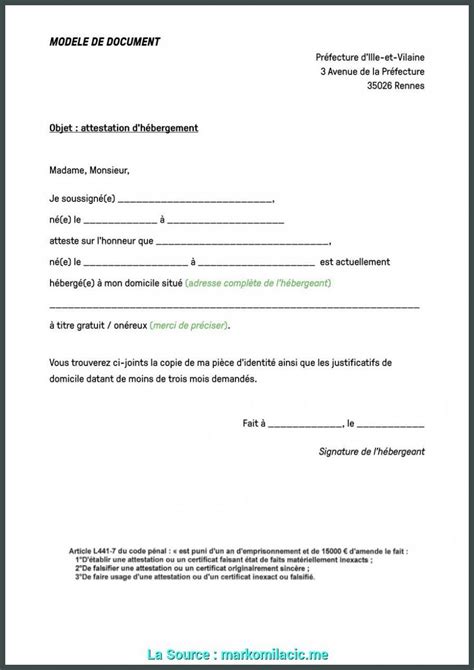 Ce modèle d'attestation d'hébergement est à télécharger (pdf et word). comment ecrire une attestation d'hébergement en 2020 ...