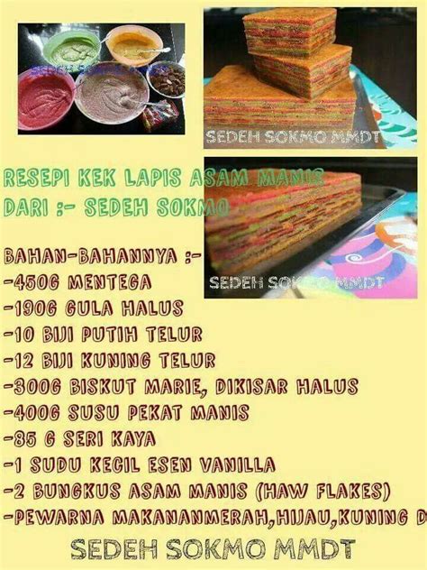 Kali ni buat yang letak asam manis pulak. Cara Membuat Resepi kek lapis masam manis azlina ina ...