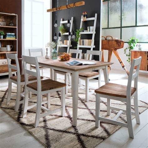 Und egal, ob massivholz esstisch bank holz, metall , oder rattan/flechtweide ist. Esstisch Maurus Weiß Braun Massivholz 100 x 200 cm