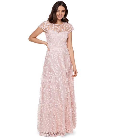 Xscape 3d Embroidered Floral Gown Blush Pink Floral Gown Xscape