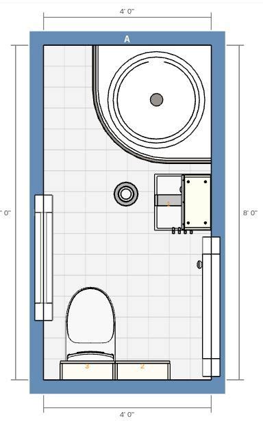 Hope you and them enjoy the madeira set. a 4' by 8' full bathroom floor plan 2D | Bathroom floor ...