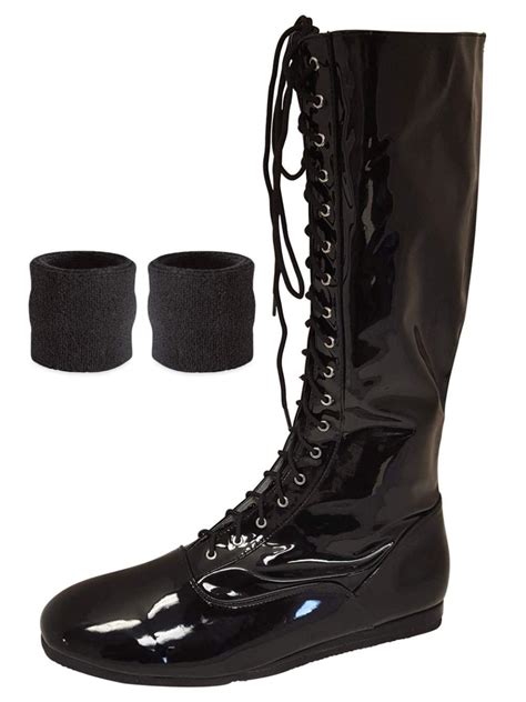 Pro Wrestling Costume Boots With Matching Sweatbands Costume Boots