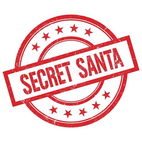 Secret Santa Text Written On Red Grungy Round Stamp Stock Illustration