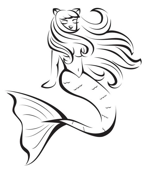 Traditional mermaid tattoo black and white. Pin on I Fucking Love Coloring!!!!