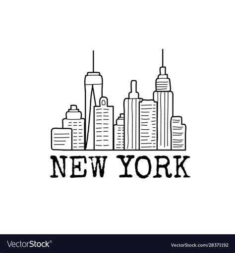New York Skyline Drawing