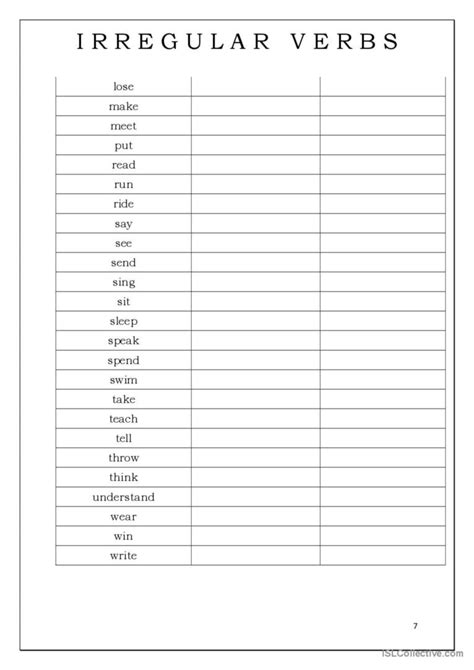 Irregular Verbs Reference Chart And English ESL Worksheets Pdf Doc
