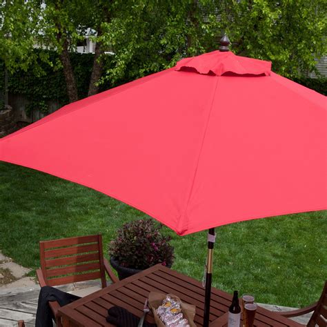 You do something at the crank or under the canopy mechanical tilting is when a mechanism function allows you to tilt the umbrella without touching the. Outdoor 9-Ft Wood Patio Umbrella with Red Canopy Shade