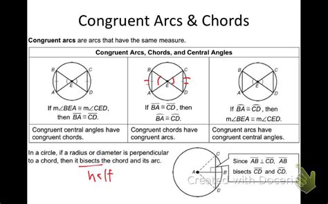 Section 112 Arcs And Chords Youtube