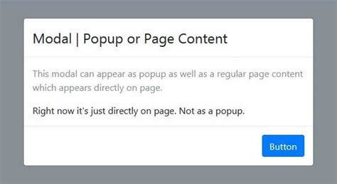 Modal As Popup Or Direct As Page Content In Bootstrap