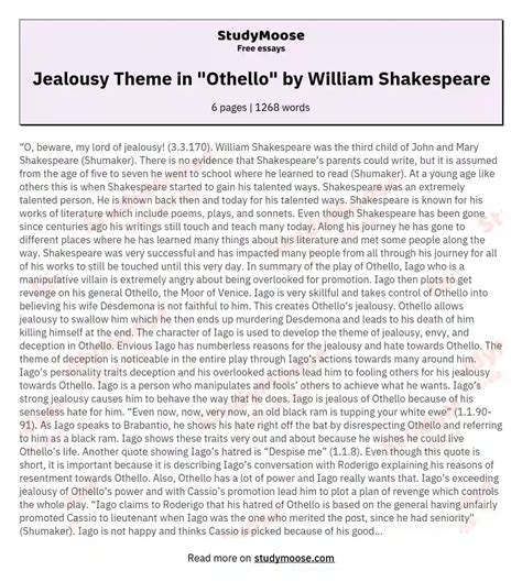 Theme Of Othello By William Shakespeare Themes Of Trust And Betrayal