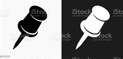 Sharp Pin Icon On Black And White Vector Backgrounds Stock Illustration